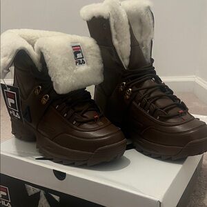 Fila Chocolate and Cream Winter Boots
